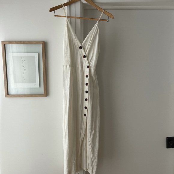 White Button Midi Dress - Picture 5 of 7